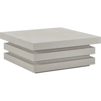 Meditation Square White Outdoor Coffee Table-Outdoor Coffee Tables-Seasonal Living-LOOMLAN