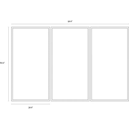 Meditation Wall Art Set Of 3 Silver Floater - LOOMLAN - SUNPAN - Canvas Art