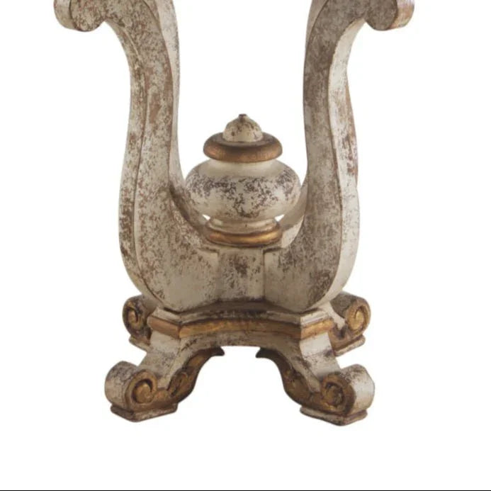 Mediterranean Wooden Round Accent Table - LOOMLAN - Peninsula Home - Side Tables