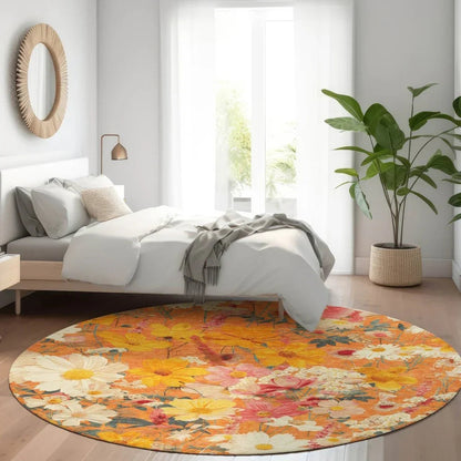 Mehavi Orange Washable Indoor - Outdoor Rug - LOOMLAN - LOOMLAN Rugs - Outdoor Rugs