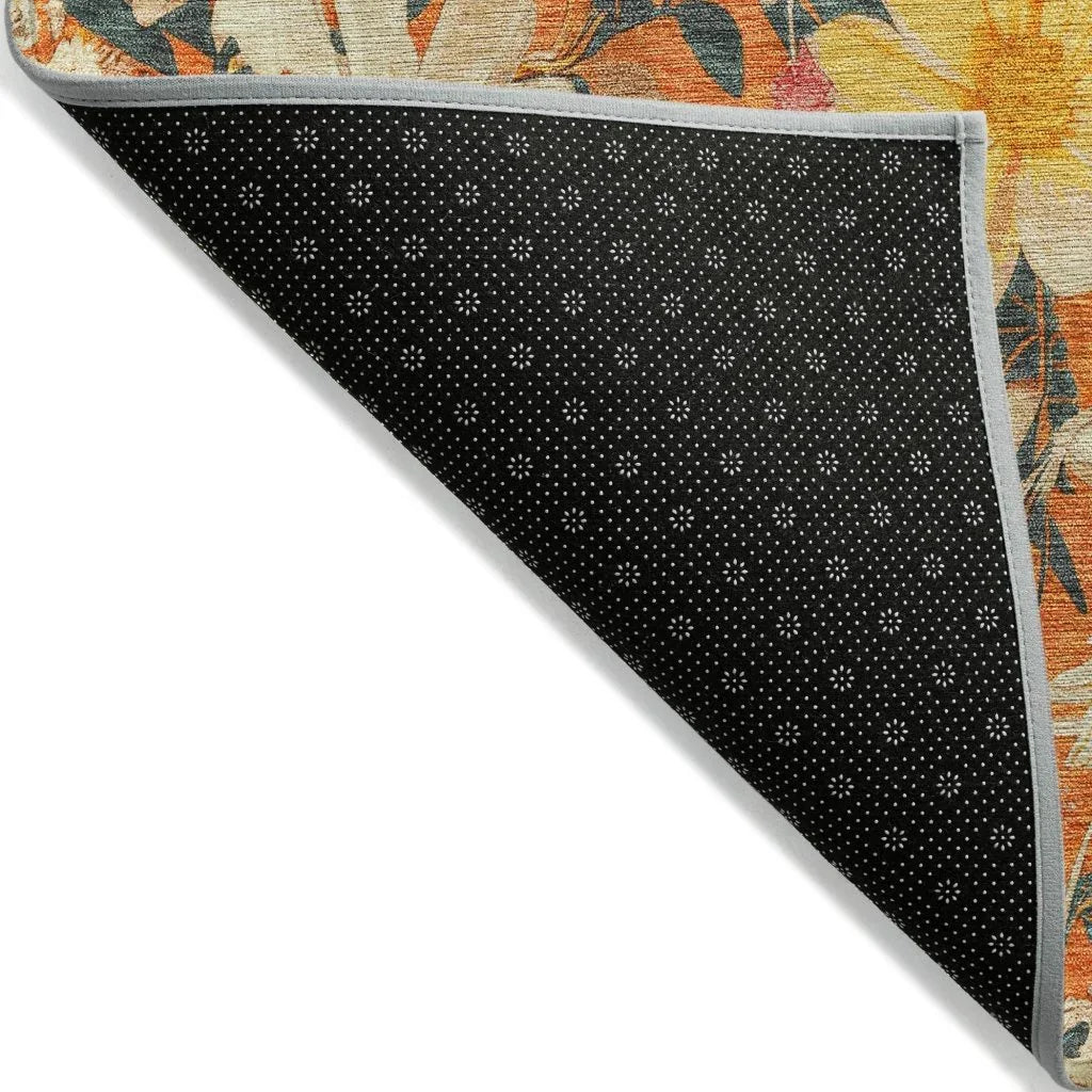 Mehavi Orange Washable Indoor - Outdoor Rug - LOOMLAN - LOOMLAN Rugs - Outdoor Rugs