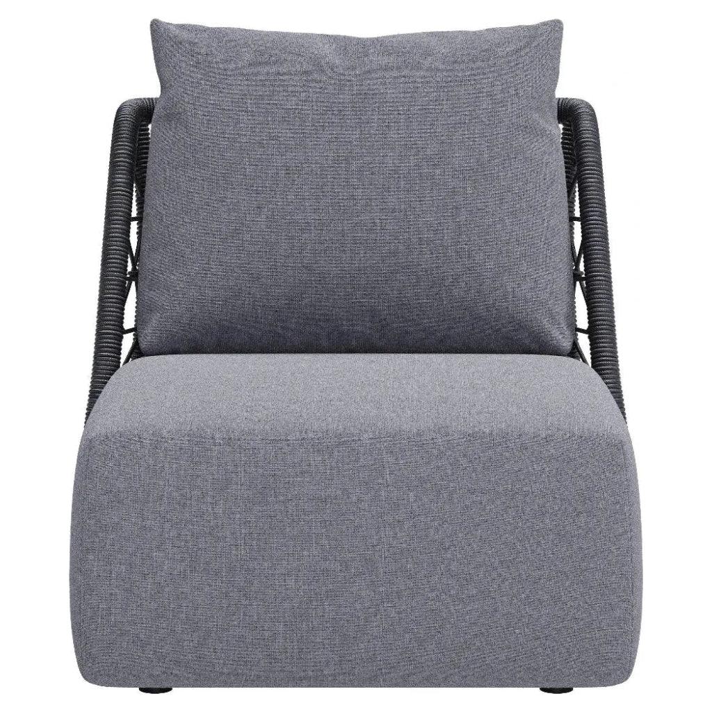 Mekan Gray Armless Accent Chair-Outdoor Accent Chairs-Zuo Modern-LOOMLAN