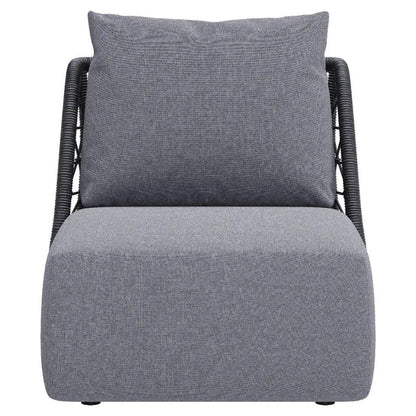 Mekan Gray Armless Accent Chair-Outdoor Accent Chairs-Zuo Modern-LOOMLAN
