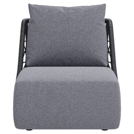 Mekan Gray Armless Accent Chair-Outdoor Accent Chairs-Zuo Modern-LOOMLAN