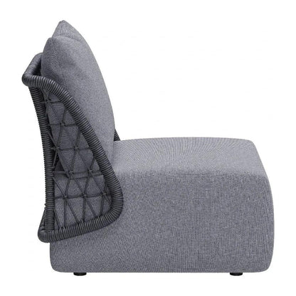 Mekan Gray Armless Accent Chair-Outdoor Accent Chairs-Zuo Modern-LOOMLAN