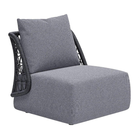 Mekan Gray Armless Accent Chair-Outdoor Accent Chairs-Zuo Modern-LOOMLAN