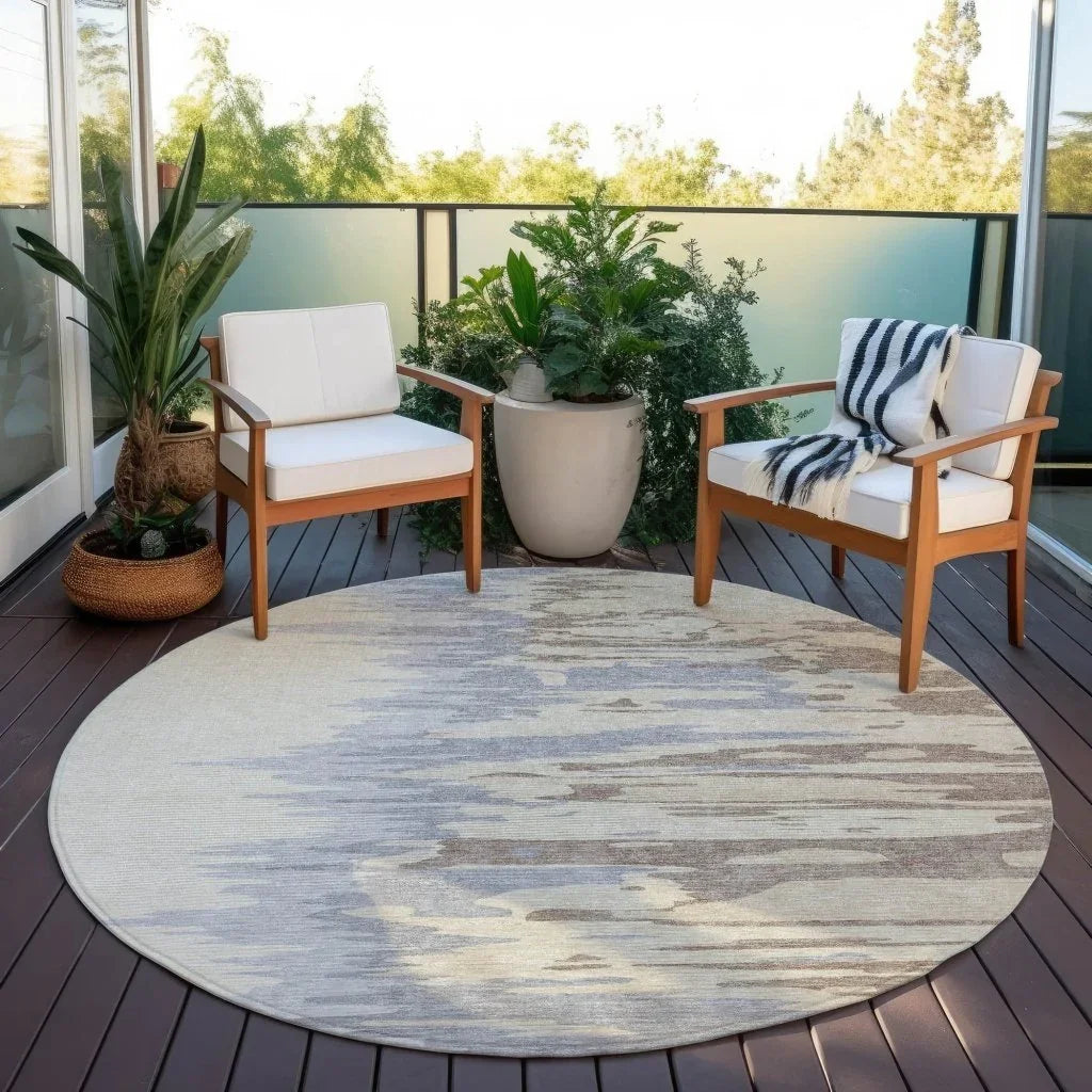Meleya Beige Washable Indoor-Outdoor Rug-Outdoor Rugs-LOOMLAN Rugs-LOOMLAN
