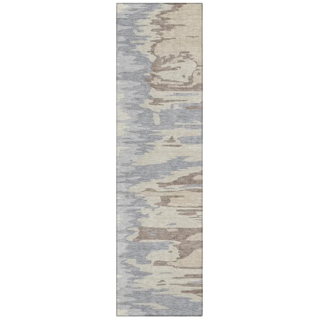 Meleya Beige Washable Indoor-Outdoor Rug-Outdoor Rugs-LOOMLAN Rugs-2'3" x 7'6"-LOOMLAN