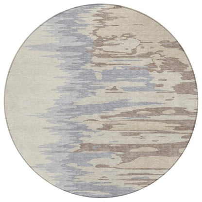 Meleya Beige Washable Indoor-Outdoor Rug-Outdoor Rugs-LOOMLAN Rugs-8' x 8'-LOOMLAN