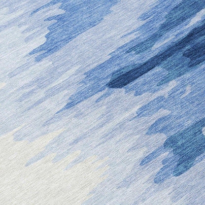 Meleya Blue Washable Indoor-Outdoor Rug-Outdoor Rugs-LOOMLAN Rugs-LOOMLAN