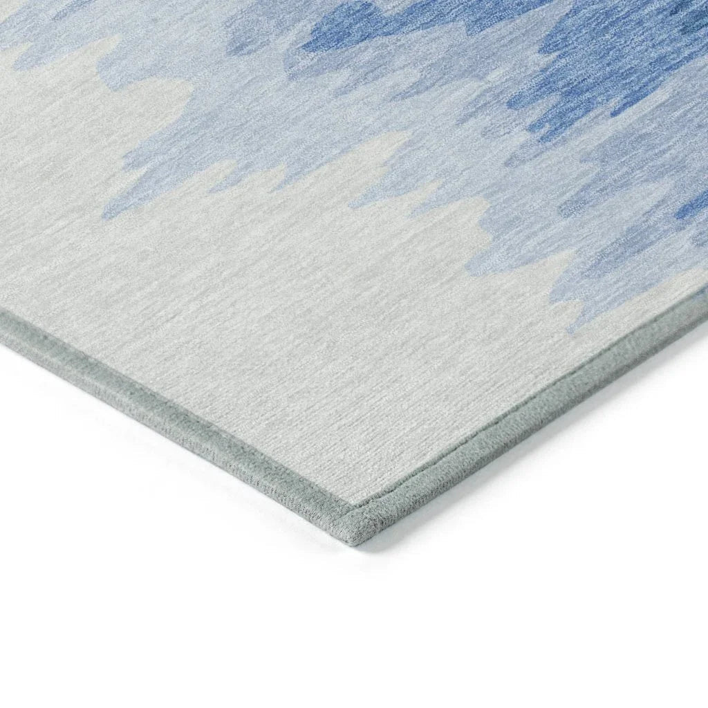 Meleya Blue Washable Indoor-Outdoor Rug-Outdoor Rugs-LOOMLAN Rugs-LOOMLAN
