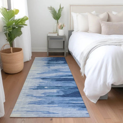 Meleya Blue Washable Indoor-Outdoor Rug-Outdoor Rugs-LOOMLAN Rugs-LOOMLAN