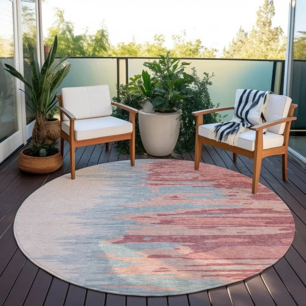 Meleya Coral Washable Indoor-Outdoor Rug-Outdoor Rugs-LOOMLAN Rugs-LOOMLAN