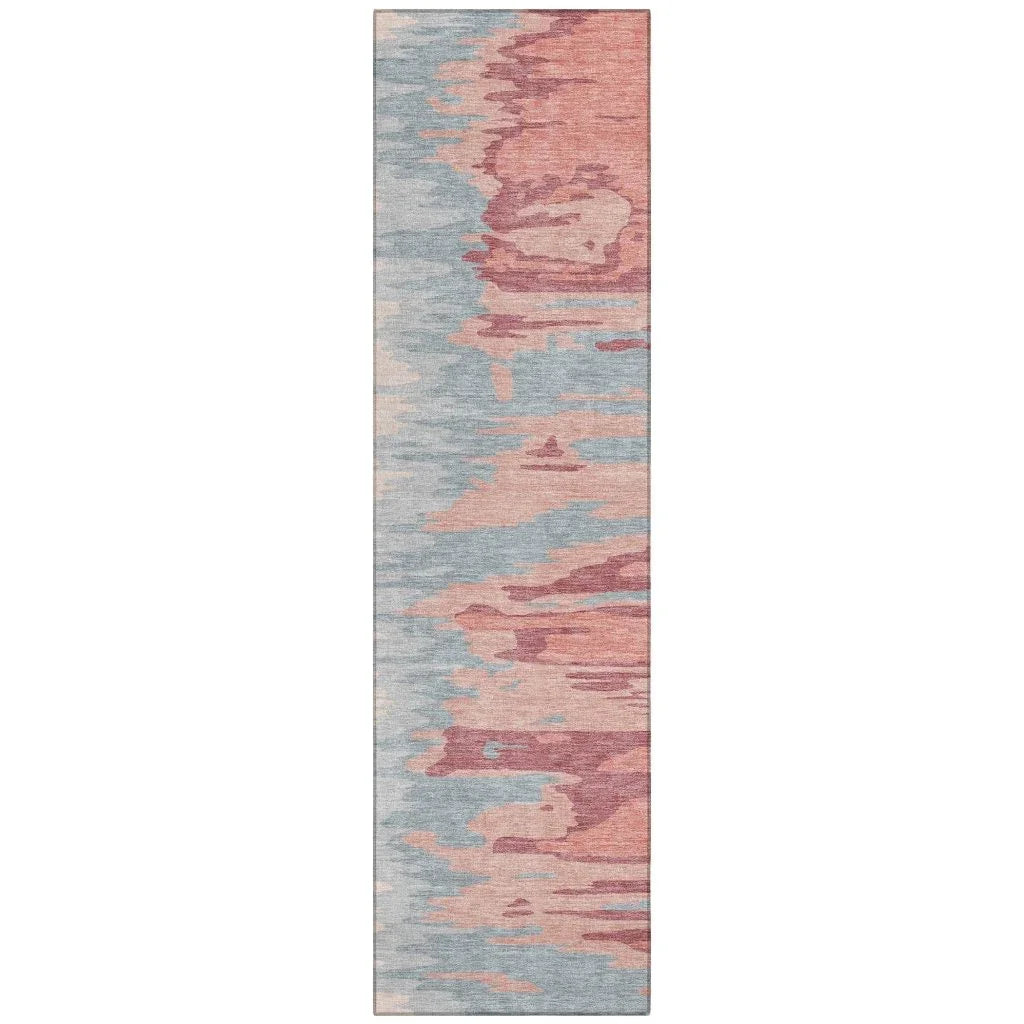 Meleya Coral Washable Indoor-Outdoor Rug-Outdoor Rugs-LOOMLAN Rugs-2'3" x 7'6"-LOOMLAN