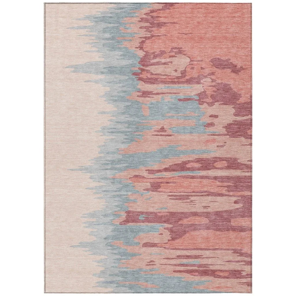 Meleya Coral Washable Indoor-Outdoor Rug-Outdoor Rugs-LOOMLAN Rugs-2'6" x 3'10"-LOOMLAN