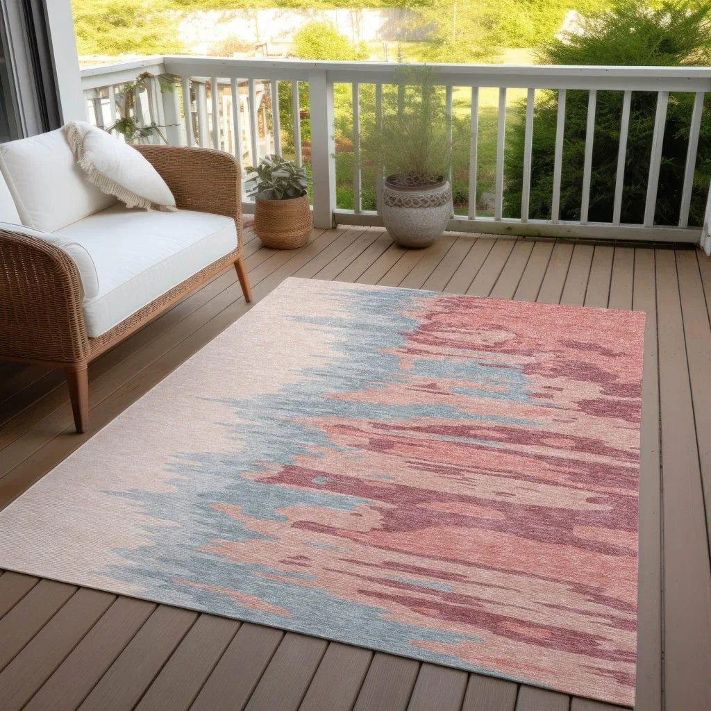 Meleya Coral Washable Indoor-Outdoor Rug-Outdoor Rugs-LOOMLAN Rugs-LOOMLAN