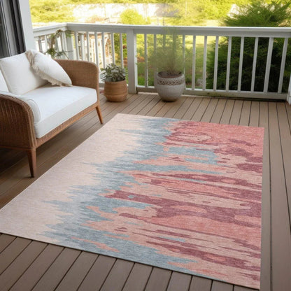 Meleya Coral Washable Indoor-Outdoor Rug-Outdoor Rugs-LOOMLAN Rugs-LOOMLAN