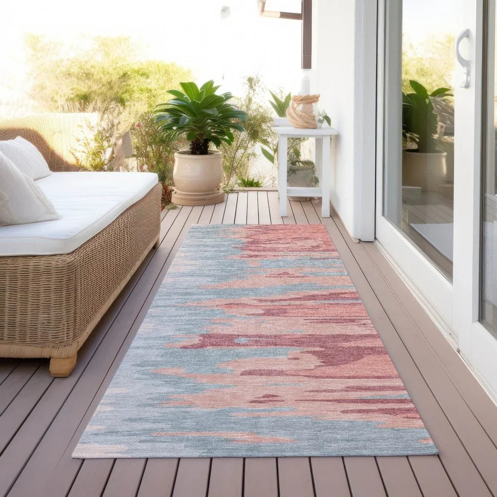 Meleya Coral Washable Indoor-Outdoor Rug-Outdoor Rugs-LOOMLAN Rugs-LOOMLAN
