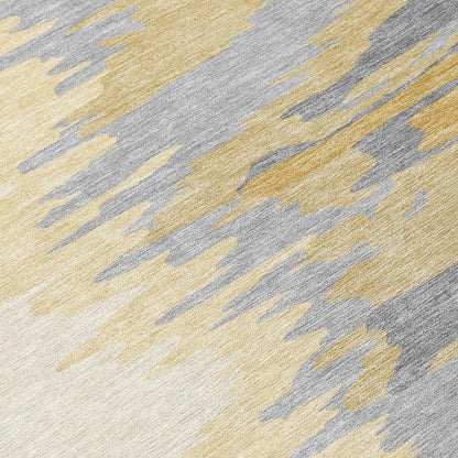 Meleya Gold Washable Indoor-Outdoor Rug-Outdoor Rugs-LOOMLAN Rugs-LOOMLAN