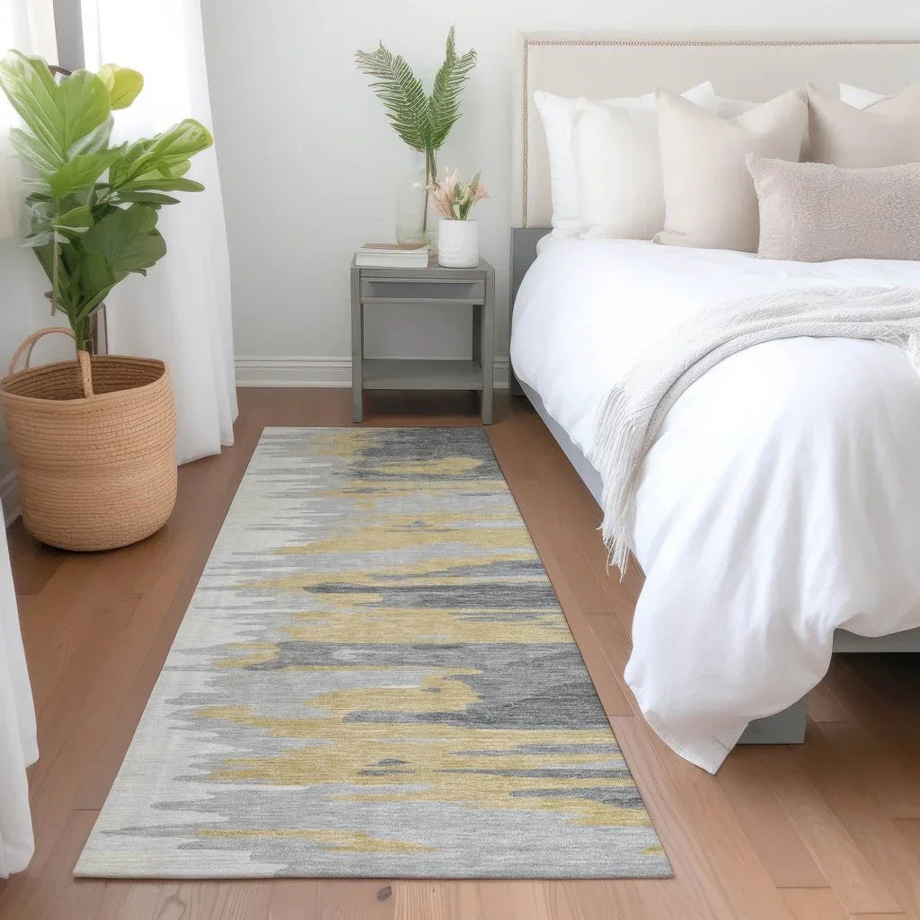 Meleya Gray Washable Indoor-Outdoor Rug-Outdoor Rugs-LOOMLAN Rugs-LOOMLAN