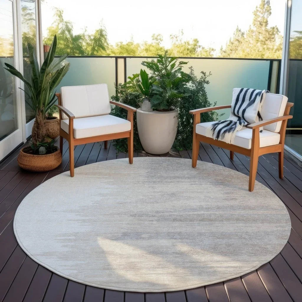 Meleya Ivory Washable Indoor-Outdoor Rug-Outdoor Rugs-LOOMLAN Rugs-LOOMLAN
