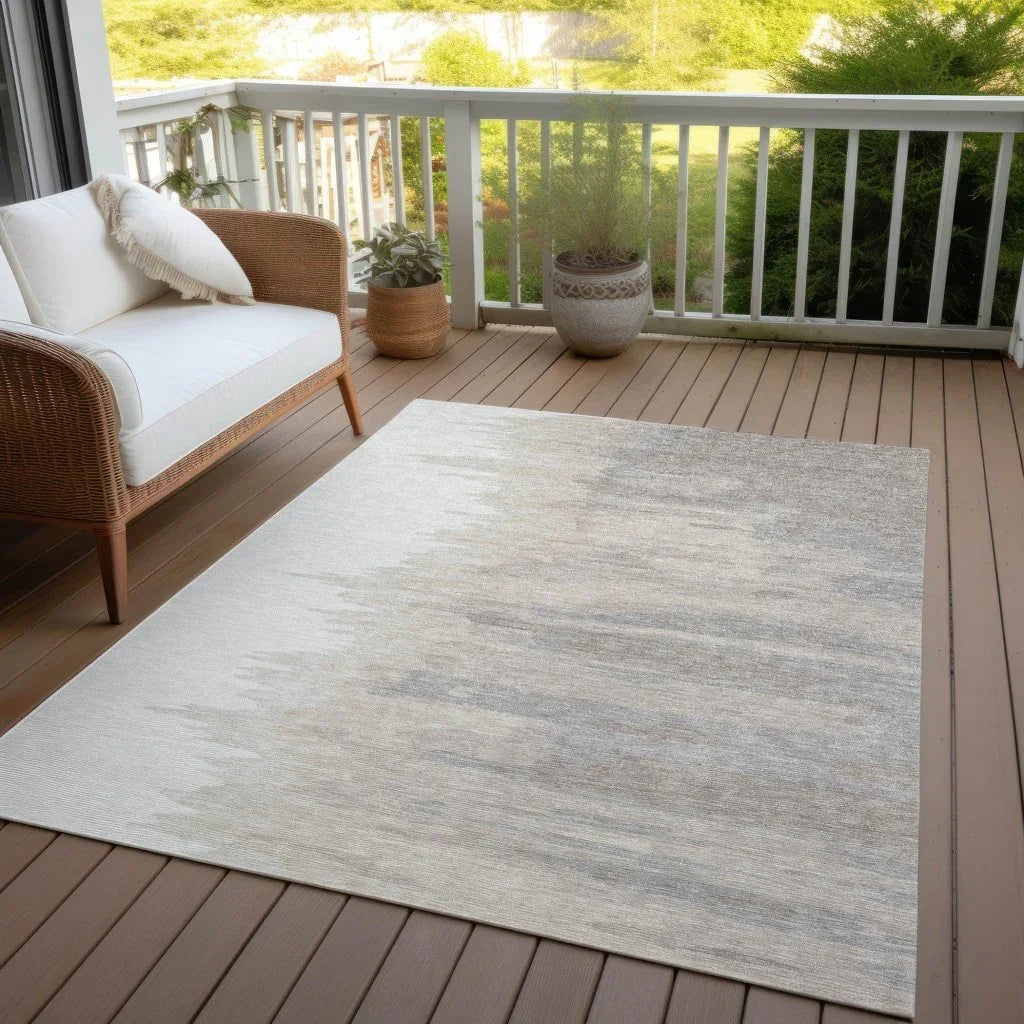Meleya Ivory Washable Indoor-Outdoor Rug-Outdoor Rugs-LOOMLAN Rugs-LOOMLAN