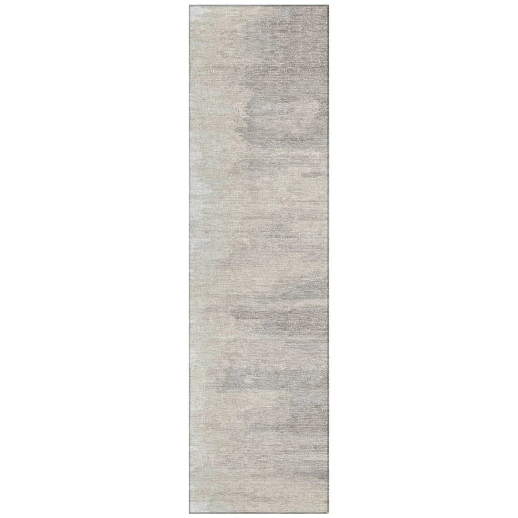 Meleya Ivory Washable Indoor-Outdoor Rug-Outdoor Rugs-LOOMLAN Rugs-2'3" x 7'6"-LOOMLAN