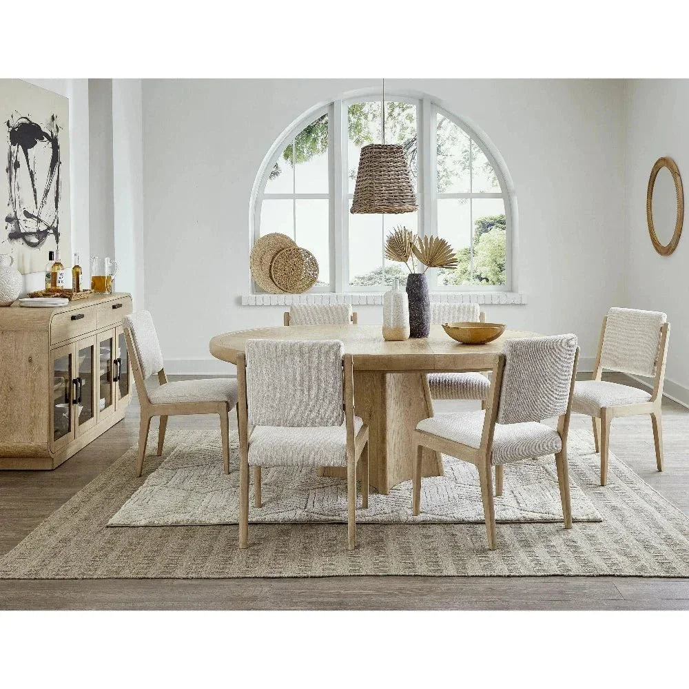Melia Light Sand Finished Wooden Dining Set-Dining Table Sets-Panama Jack-7-Piece-LOOMLAN