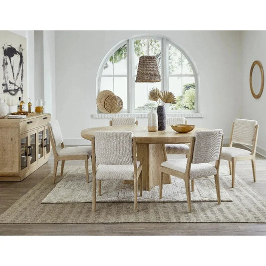 Melia Light Sand Finished Wooden Dining Set-Dining Table Sets-Panama Jack-7-Piece-LOOMLAN