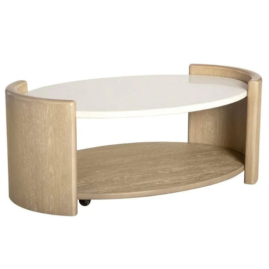 Melia Oval Cocktail Table Quartz & Casters - LOOMLAN - Panama Jack - Coffee Tables