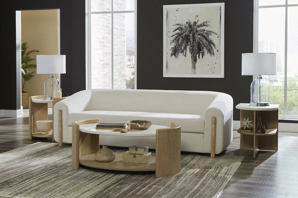 Melia Round End Table with Quartz Top - LOOMLAN - Panama Jack - Side Tables