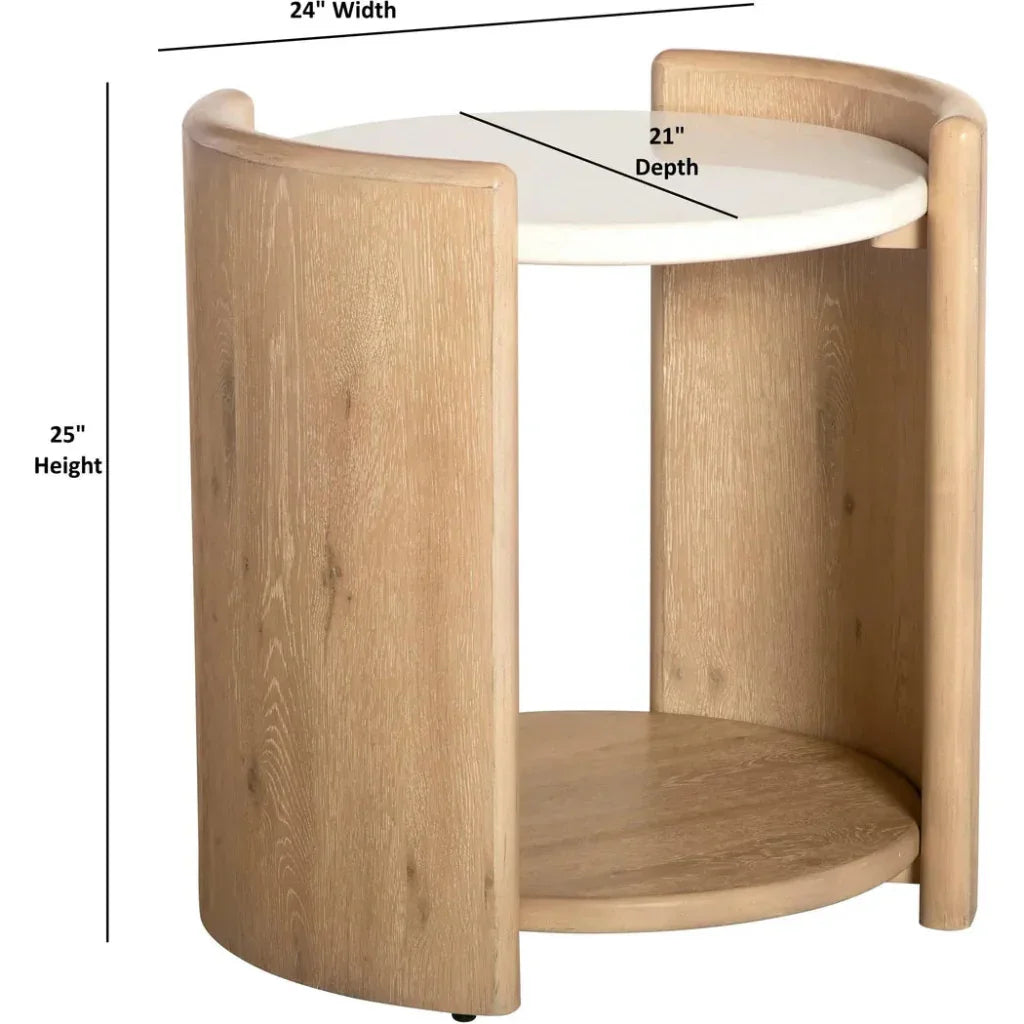 Melia Round End Table with Quartz Top - LOOMLAN - Panama Jack - Side Tables