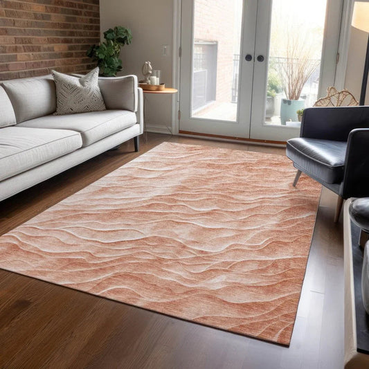 Melinae Orange Washable Indoor - Outdoor Rug - LOOMLAN - LOOMLAN Rugs - Outdoor Rugs
