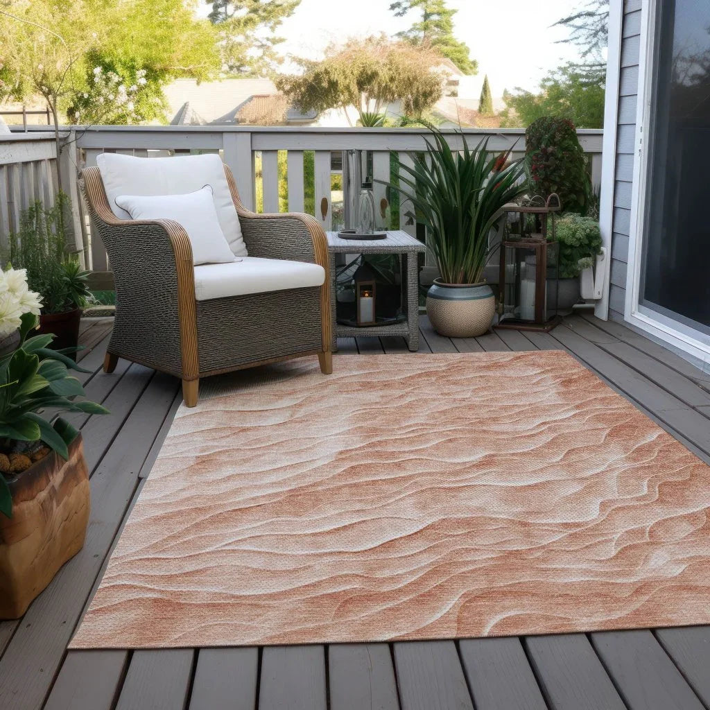Melinae Orange Washable Indoor - Outdoor Rug - LOOMLAN - LOOMLAN Rugs - Outdoor Rugs