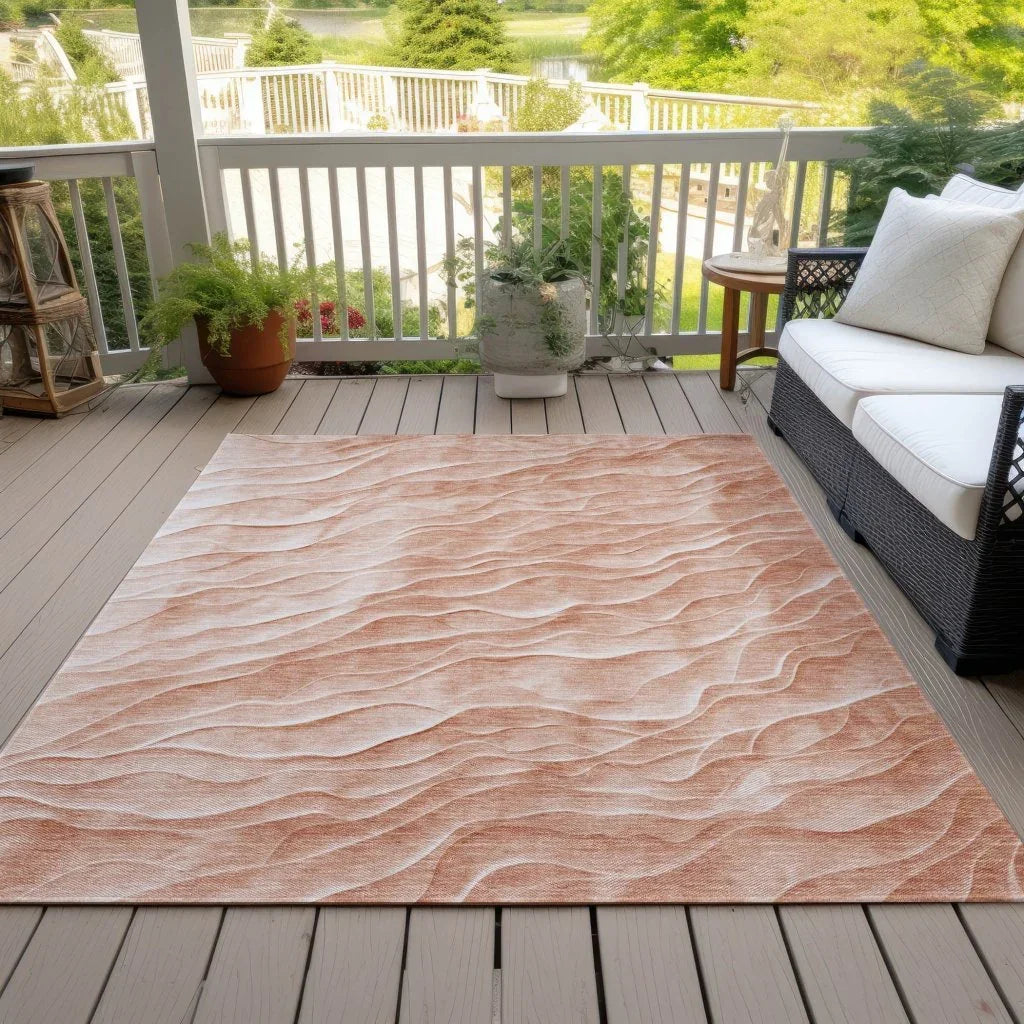 Melinae Orange Washable Indoor - Outdoor Rug - LOOMLAN - LOOMLAN Rugs - Outdoor Rugs