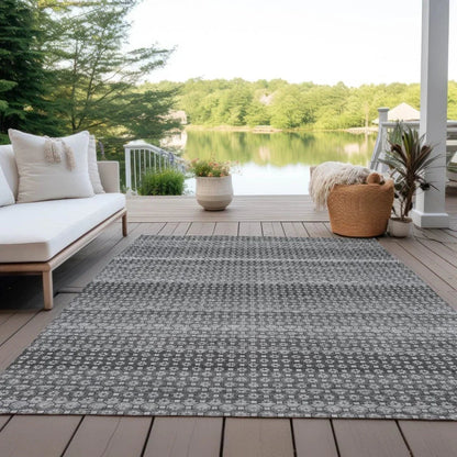 Melisyn Gray Washable Indoor - Outdoor Rug - LOOMLAN - LOOMLAN Rugs - Outdoor Rugs