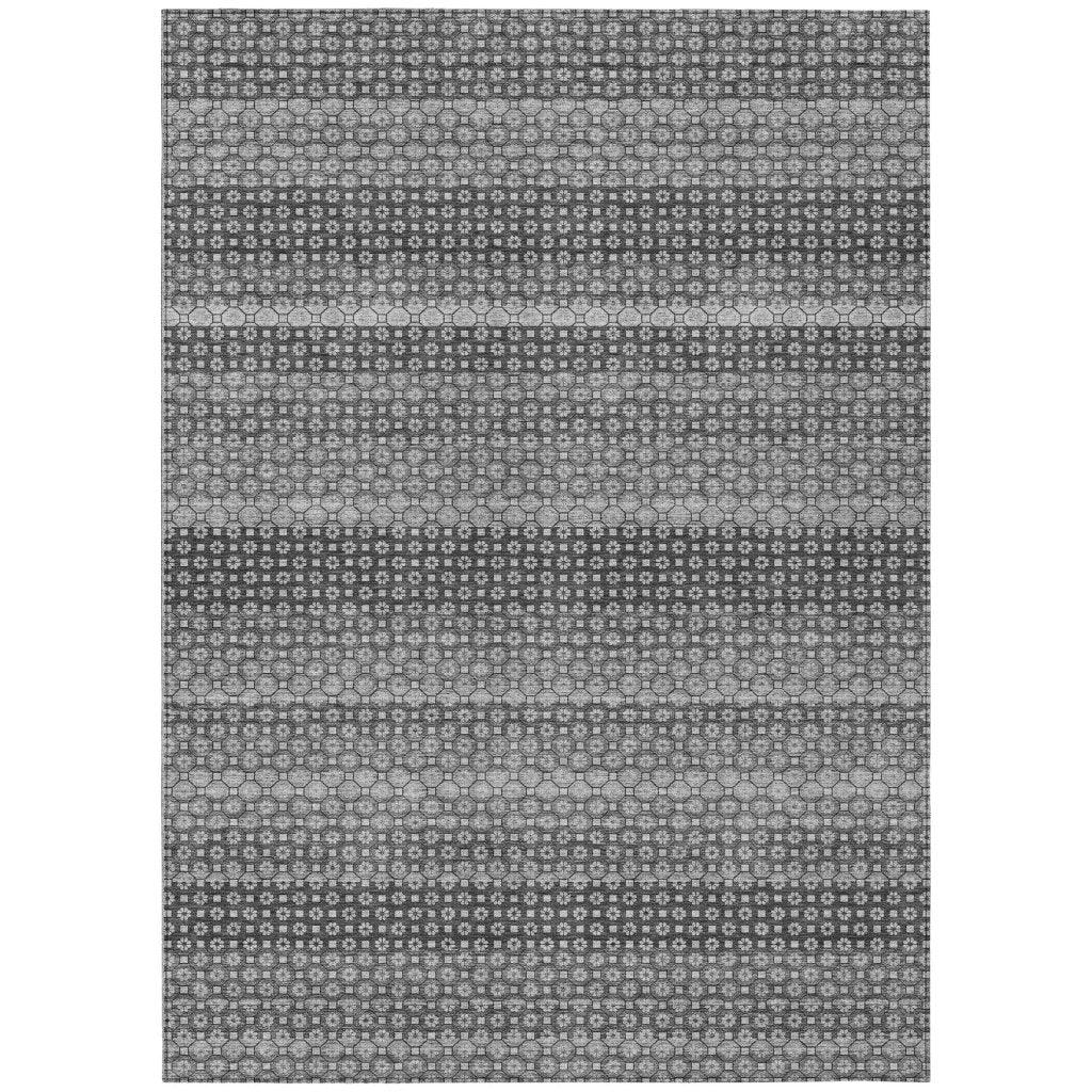 Melisyn Gray Washable Indoor - Outdoor Rug - LOOMLAN - LOOMLAN Rugs - Outdoor Rugs