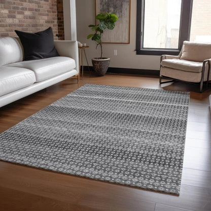 Melisyn Gray Washable Indoor - Outdoor Rug - LOOMLAN - LOOMLAN Rugs - Outdoor Rugs