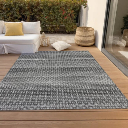 Melisyn Gray Washable Indoor - Outdoor Rug - LOOMLAN - LOOMLAN Rugs - Outdoor Rugs
