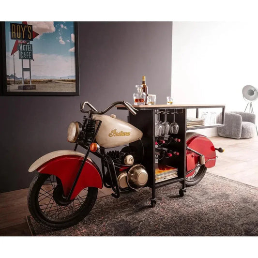 Mellara Bike Design Home Bar Cabinet-Home Bar Cabinets-LOOMLAN-LOOMLAN