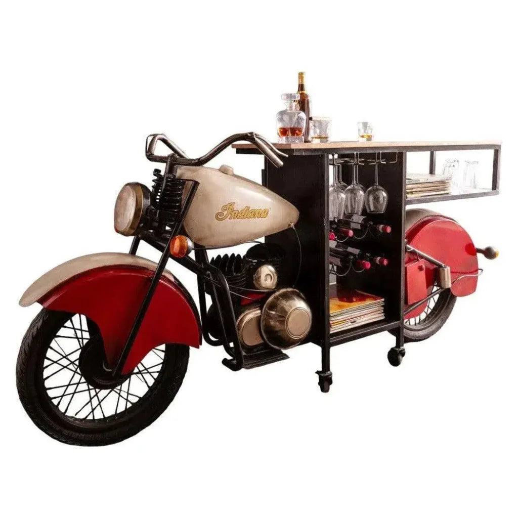 Mellara Bike Design Home Bar Cabinet-Home Bar Cabinets-LOOMLAN-LOOMLAN