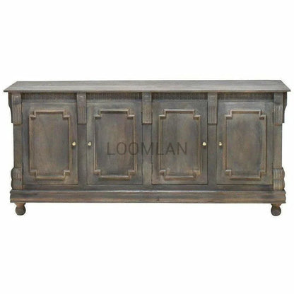Hand Carved 4 Door Large Sideboard Buffet - LOOMLAN - LOOMLAN - Sideboards