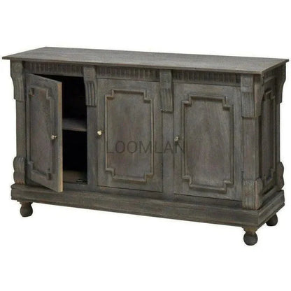 Dining Room 3 Door Sideboard Distressed Gray - LOOMLAN - LOOMLAN - Sideboards
