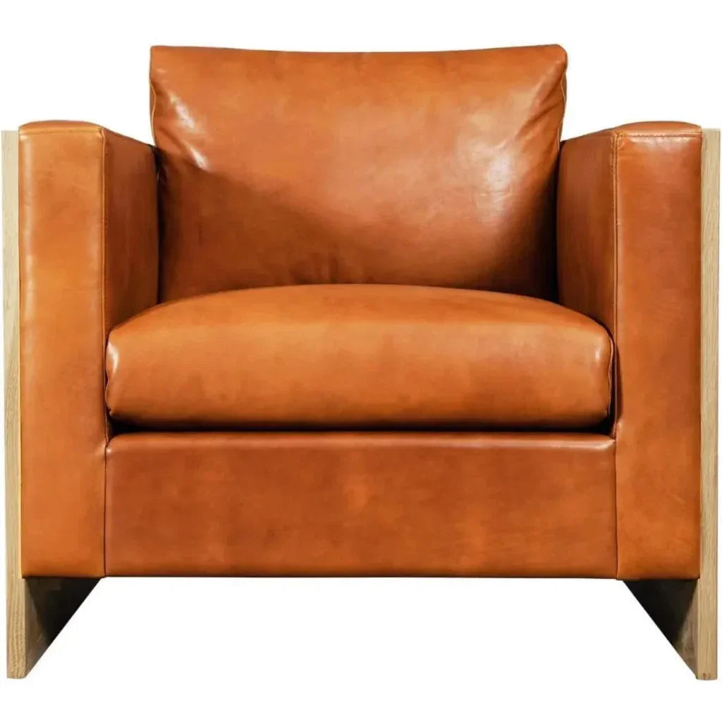 Mendenhall Premium Leather Club Chair - LOOMLAN - One For Victory - Club Chairs
