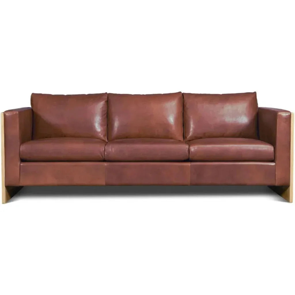 Mendenhall Premium Leather Sofa with Wood - LOOMLAN - One For Victory - Sofas & Loveseats