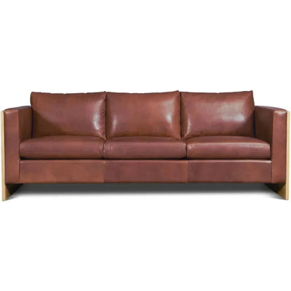 Mendenhall Premium Leather Sofa with Wood - LOOMLAN - One For Victory - Sofas & Loveseats
