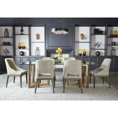 Mendoza Dining Table Base Set Modern Gold &-Dining Tables-SUNPAN-LOOMLAN