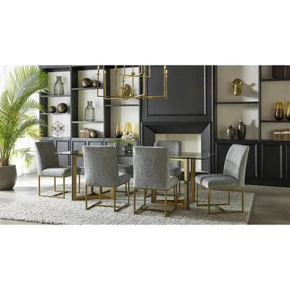 Mendoza Dining Table Base Set Modern Gold &-Dining Tables-SUNPAN-LOOMLAN