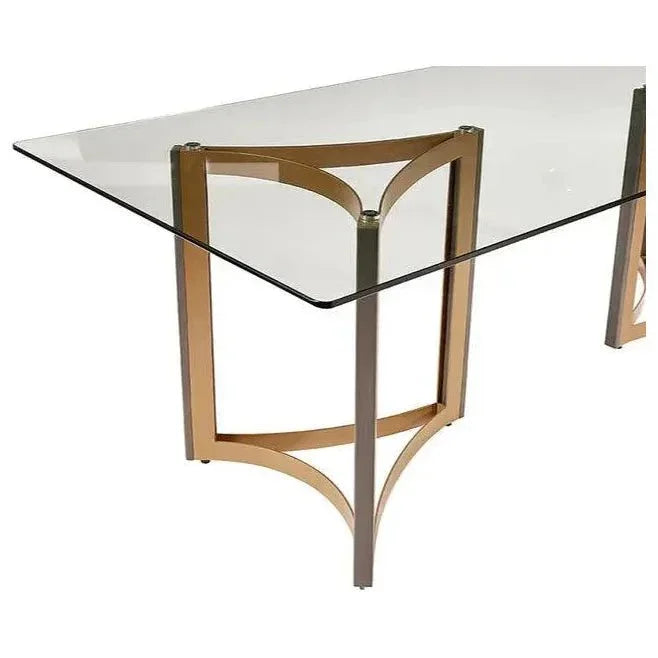 Mendoza Dining Table Base Set Modern Gold &-Dining Tables-SUNPAN-LOOMLAN