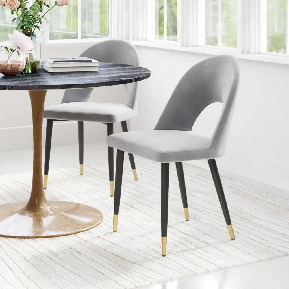 Menlo Velvet Armless Dining Chair 2PC - LOOMLAN - Zuo Modern - Dining Chairs